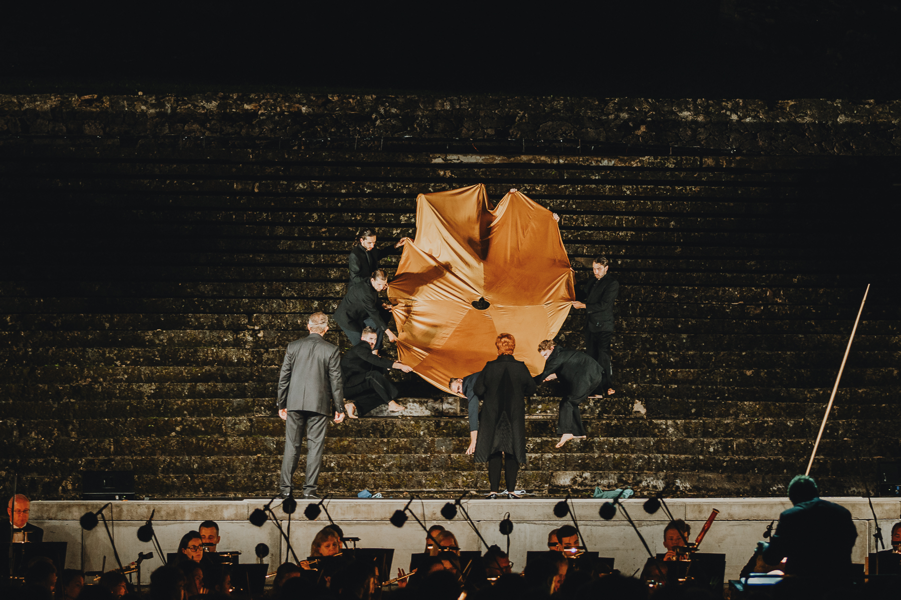 Skats no operas "Valkīra" koncertuzveduma Cēsu pils estrādē // Foto – Anete Rūķe